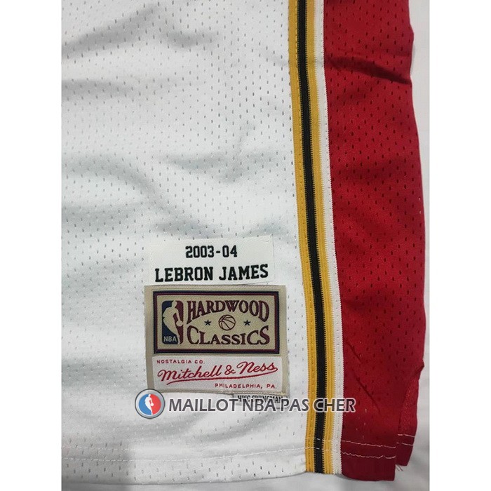 Maillot Cleveland Cavaliers LeBron James NO 23 Mitchell & Ness 2003-04 Blanc